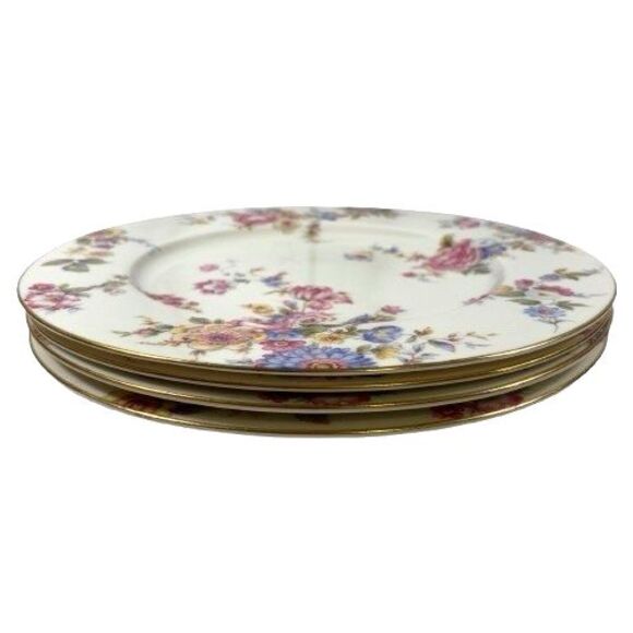 Set of 4 Castleton SUNNYBROOKE Floral Chintz Bone China 10.5" Dinner Plates, USA - Picture 5 of 12